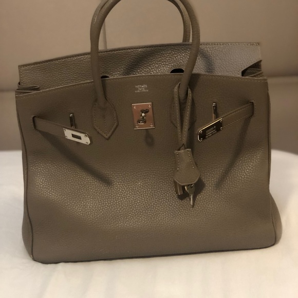 Hermes Birkin grey and silver 30 inch hermes special order / cartera Hermes - Picture 5 of 12